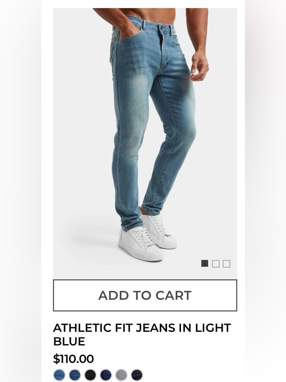 Tailored Muscle Fit Athletic Fit  Jeans - Light Blue Denim Men’s 34-30 NWT